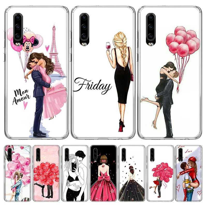 Weekend lovers Cover Phone Case For Huawei P30 Lite P20 P40 P50 Mate 40 30 20 10 Pro Luxury Clear Print Shell Coque