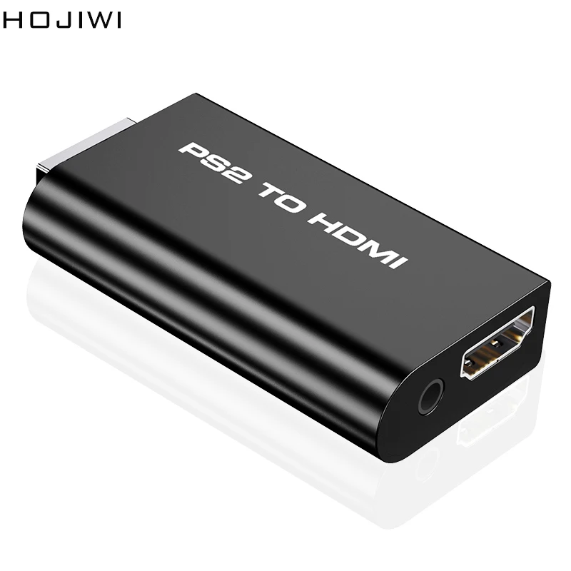 HOJIWI Portable PS2 to HDMI-compatibe Converter adapter  480i/480p/576i with 3.5mm Audio Output for All PS2 Display Modes AD17