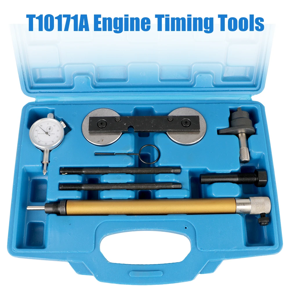 

T10171A Inc Dial Gauge Tdc + Locking Tools For VW AUDI Seat Skoda Engine Timing Tools 1.4/1.6FSi 1.4 TSi 1.2TFSi/FSi