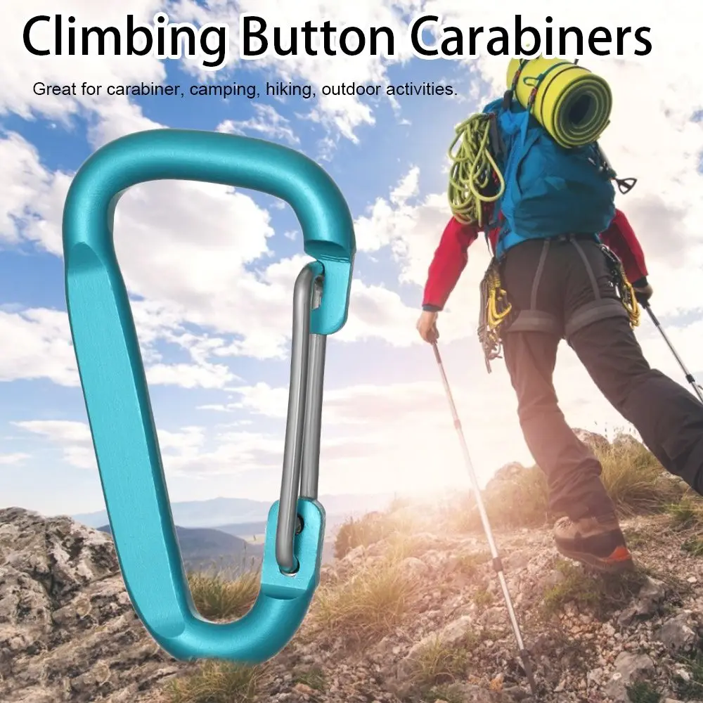 Quality Safety Multicolor Aluminium Outdoor Sports Buckle Keychain Camping Hiking Hook Alloy Carabiner Climbing Button