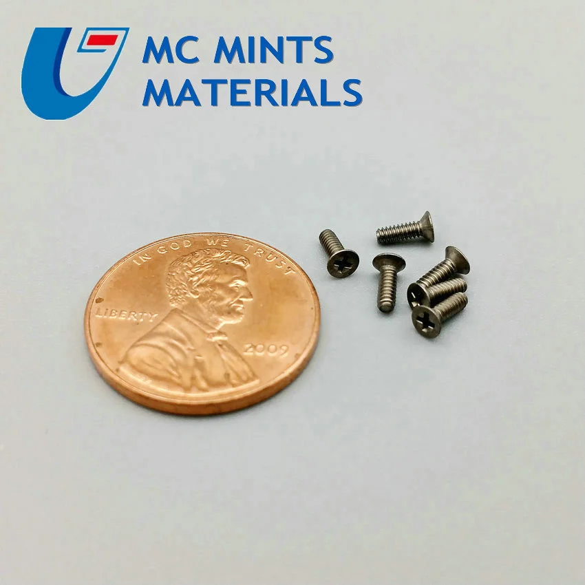 M1.2 M1.4 m1.6 M2 m2.5 m3 x2-6mm Ti perno tornillo de titanio Cruz plana cabeza Original no pulido de titanio de grado 2 tornillo sujetador Ti