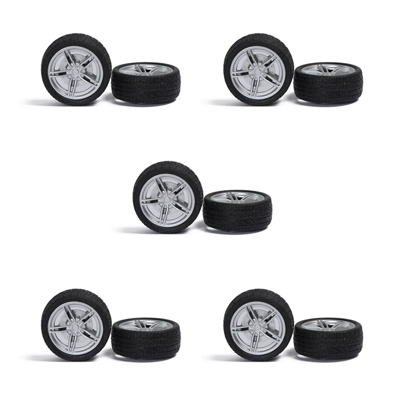 10 pezzi ruote in gomma fai da te diametro pneumatici 40mm pneumatici 3mm albero indossabile per RC Mini modello di auto giocattolo pezzi di ricambio