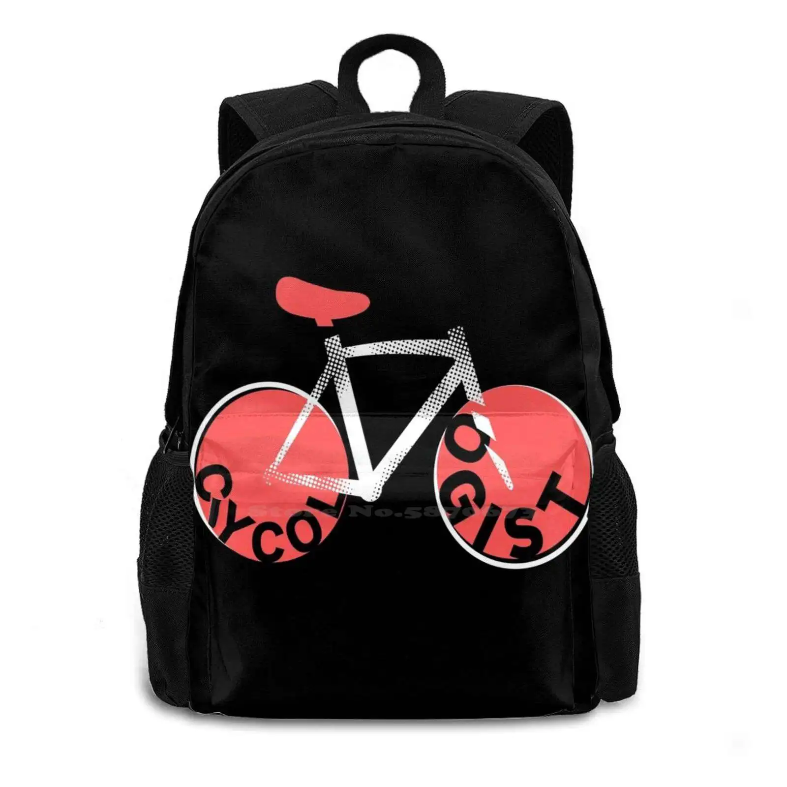 Cycologist | Black | Cycling | Biker | | Red Travel Laptop Bagpack School Bags Cycologist Cycling Black Red White Bmx Graphic