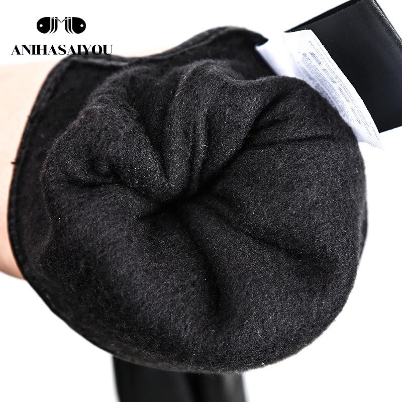 Winter Gloves women Genuine Leather Gloves Brand Black Real Sheepskin women\'s gloves Lining Warm Driving winter gloves-7022