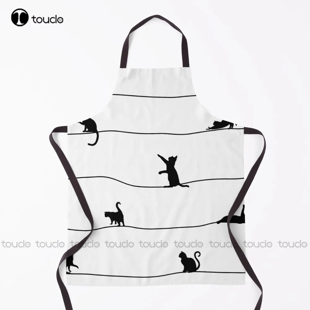 New Black Cats Playing Apron Grilling Apron Unisex