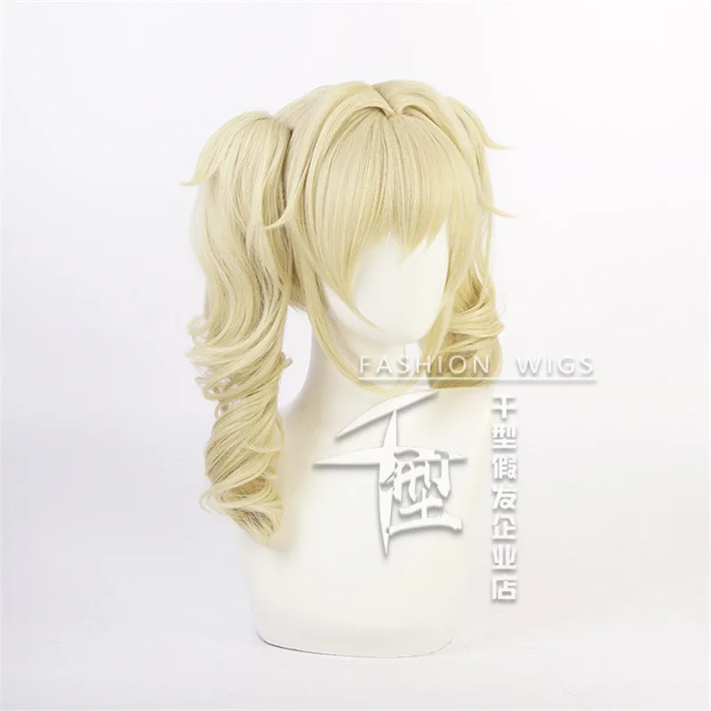 Barbara Cosplay Genshin wpływ Cosplay 50cm boże narodzenie Blond złota peruka Cosplay Anime Cosplay żaroodporne peruki syntetyczne