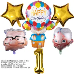 Cartoon Russel Dug Up Balloon Flying House Foil Balloon Party Supplies Kid Faovr Cane Birthday Party Decor Baby Shower Gift