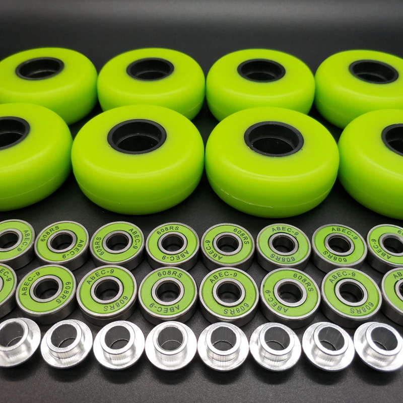 Roda de skate verde 60x24mm 90a 60mm, frete grátis, 8 unidades/lote