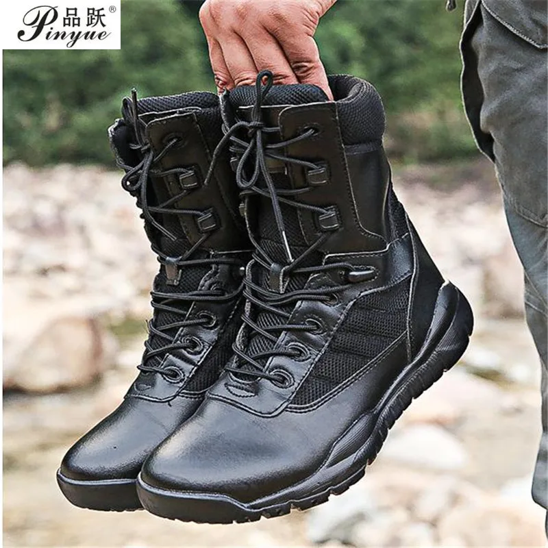 Men Ankle boots Spring Summer Tactical Black Casual Shoes Solid Anti-Slip Male Casual Sneaker boots