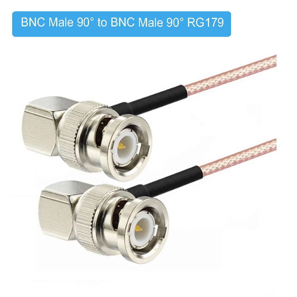 RG179 Cable 75 Ohm BNC Male Right Angle to BNC Male Plug Connector Adapter for Video Camera SDI Camcorder HD-SDI/3G-SDI/4K/8K