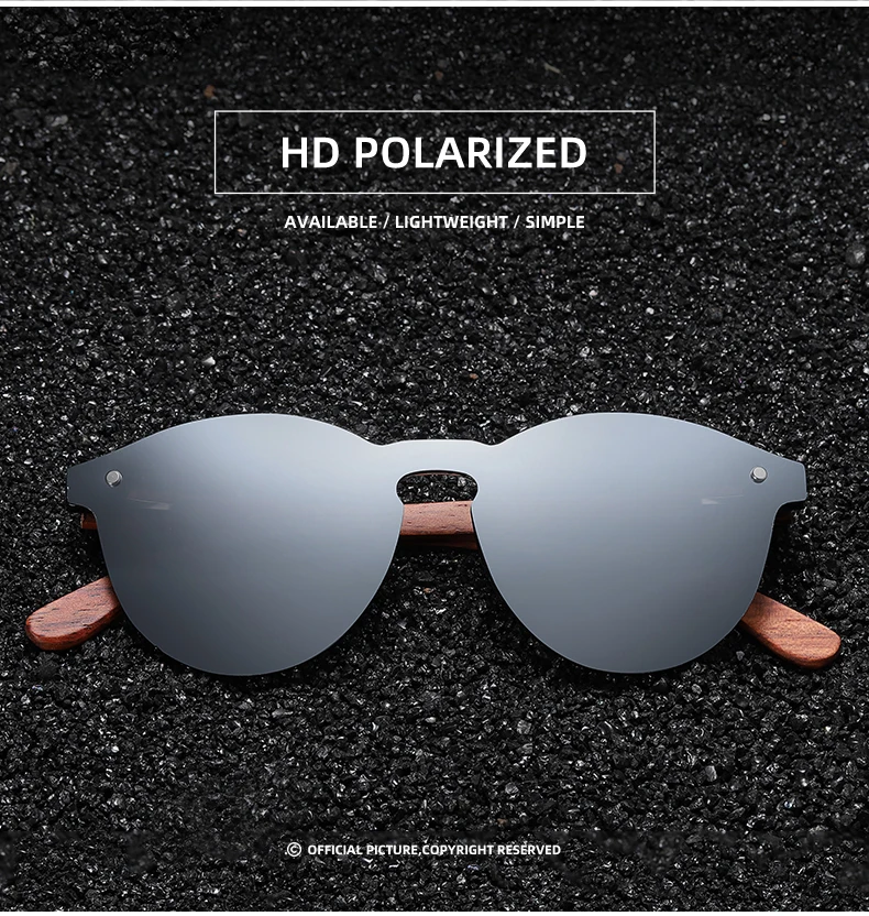GM Retro Holz Sonnenbrille Männer Frauen Polarisierte Sonnenbrille Fahren Natürliche Holz Rahmen Brillen Spiegel Sonnenbrille Oculos S5031 – Detail 4