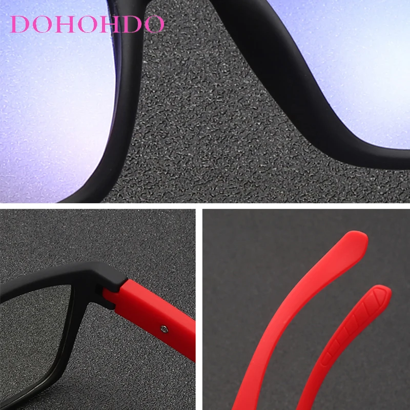 Filtro de bloqueo de gafas para hombres y mujeres, marco de gafas cuadrado negro y azul, gafas de computadora, 2021