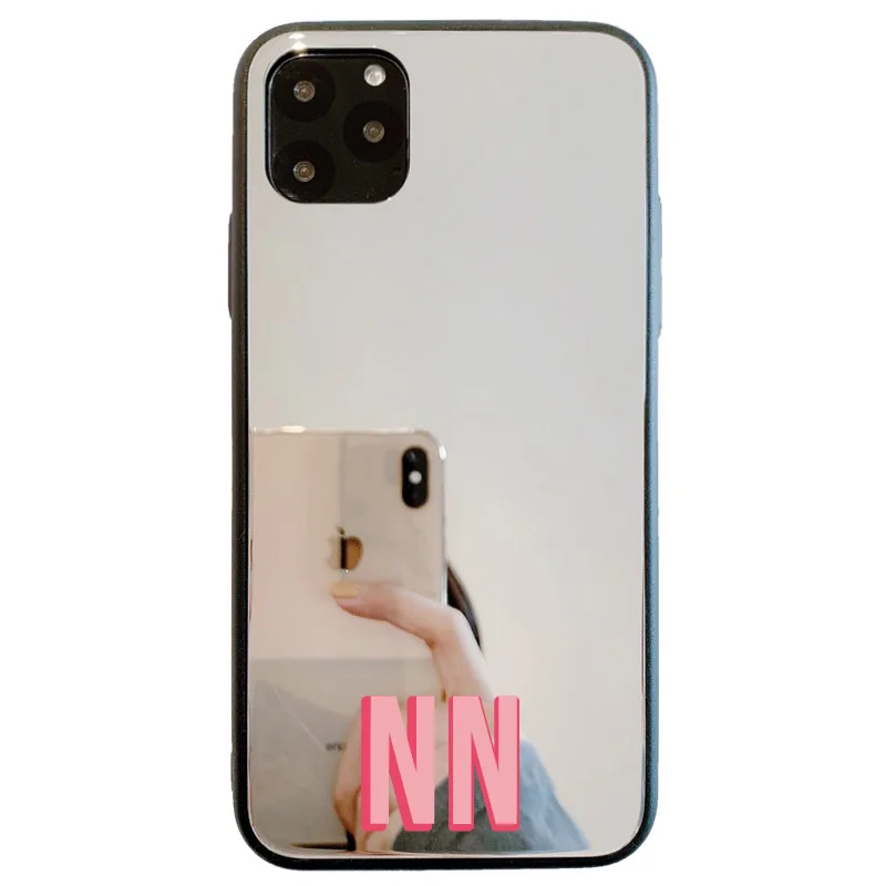 Custom Initial Letters Mirror Case for iphone 13 pro 12 Pro Max SE 2020 Case Soft Cover for iphone 11 Case 8 Plus XS XR 6 7 Plus