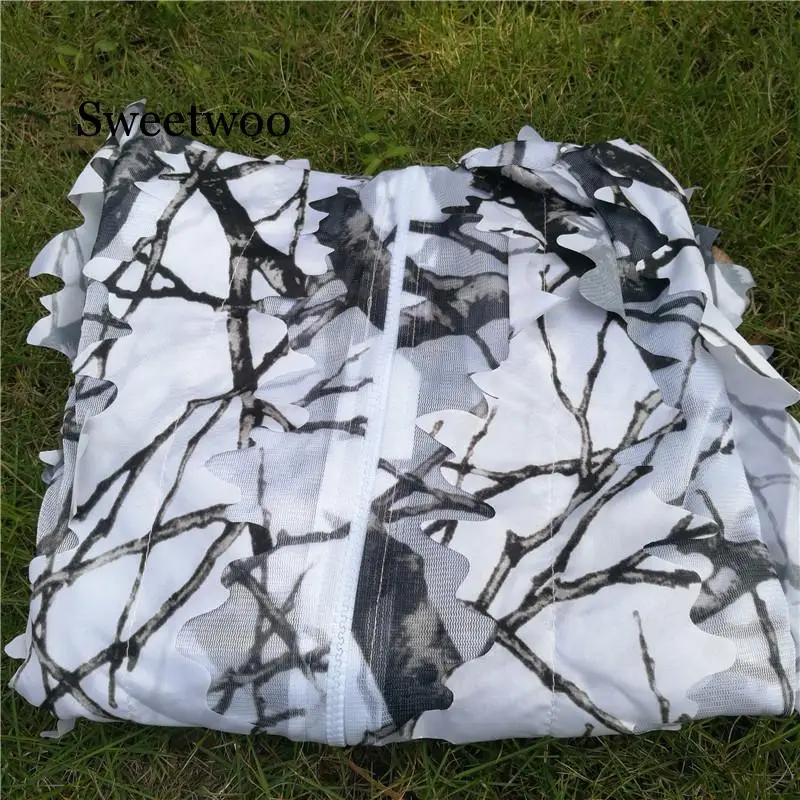 SWEETWOO Winter Snow Tree Branches Style Hunting Jacket And Pants White Camouflage Birdwatch Clothing
