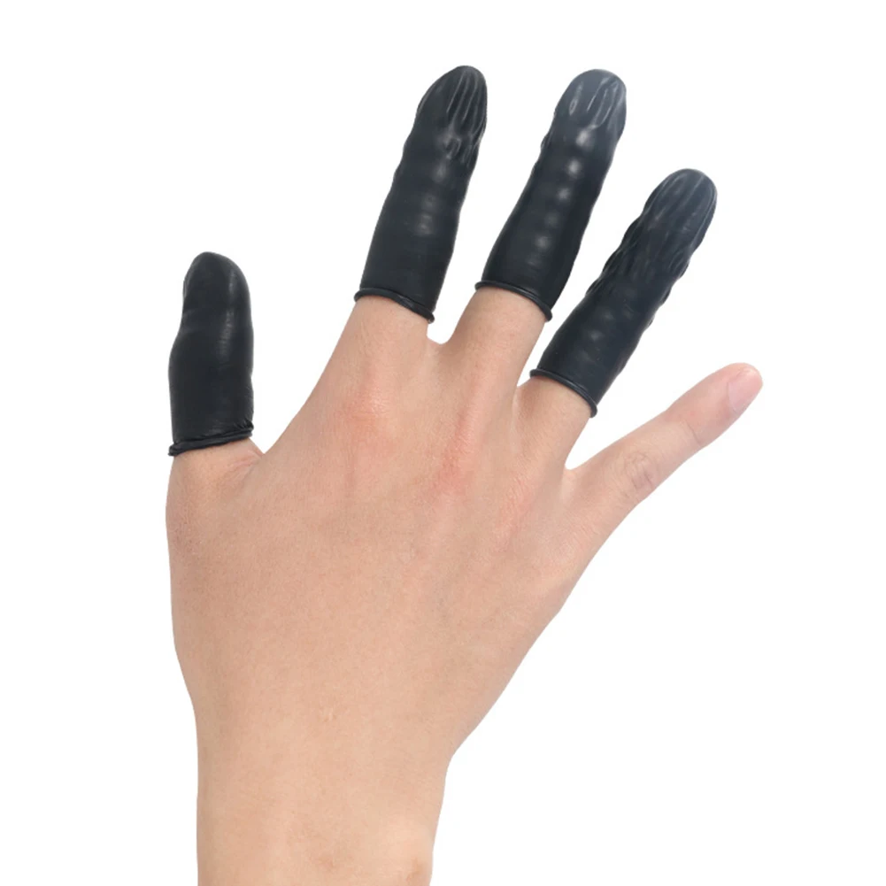 100pcs/lot Black Disposable Latex Rubber Finger Cots Sets Fingertips Protector Gloves For DIY Making Finding Accessories