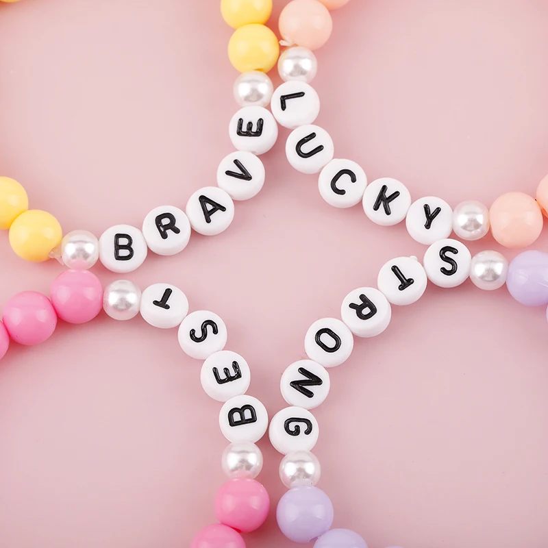 Makersland Multicolour Children DIY Alphabet Beads Bracelet Cute Kids Princess Hand Bracelet Jewelry Children's Day Gifts 2020