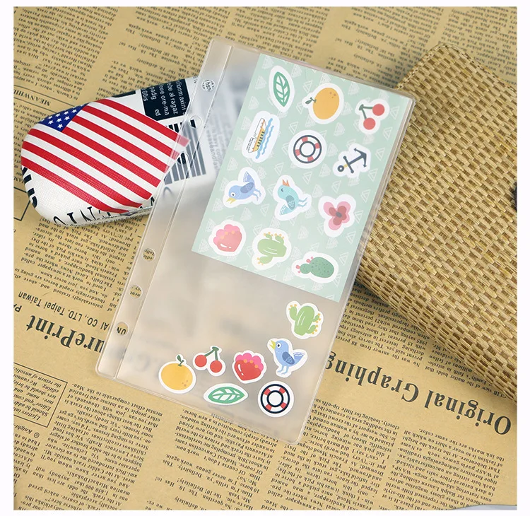 6PCS Clear A6  File Holder Transparent PVC Loose Leaf Pouch Self-Styled Zipper Filing Organizer Bags