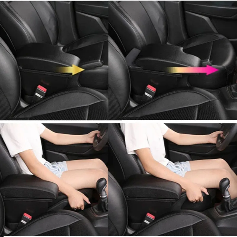 For Toyota Hilux Armrest box Retrofit Interior Parts Car Armrest Storage box Holder Ashtray Car Accessories USB LED