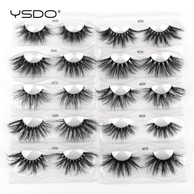 YSDO 25มม.ขนตาขายส่ง10/20/100คู่25มม.3D Mink Lashes แต่งหน้ายาว5D Real Mink Eyelashes จำนวนมากหนา Fake Lashes