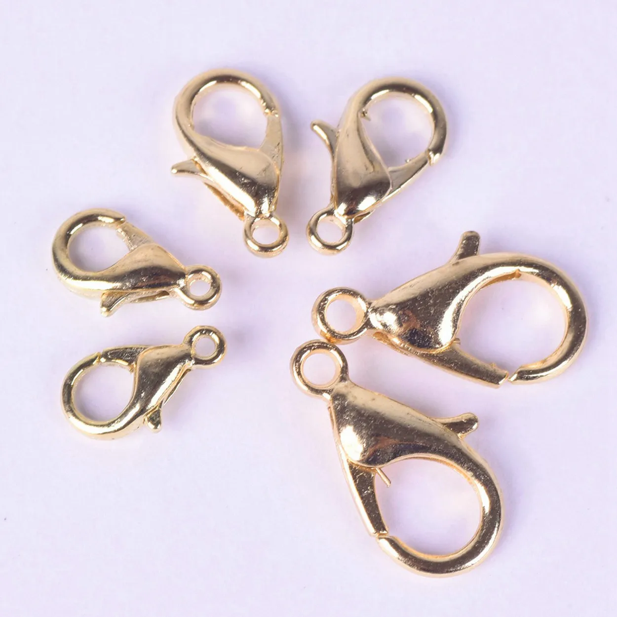 6x10mm 7x12mm 9x16mm Gold Color Metal Lobster Clasps Hooks for Necklace Bracelet Jewelry Making DIY Findings