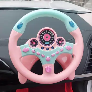 Cute children steering wheel toy with light simulation driving sound music funny educational baby electronic travel kids toys