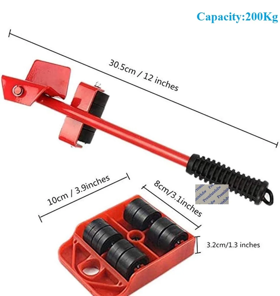 1 Set Furniture Cabinet Dolly Lifter 4 Sliders And 1 Lever Moving For Appliance Sofa Bed Couches Refrigerators