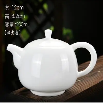 Heldere glazuur Suet Jade keramische theepot, huishoudelijke zijhandvat Xishi Pot, Chinese Kungfu theepot, witte porseleinen theeset
