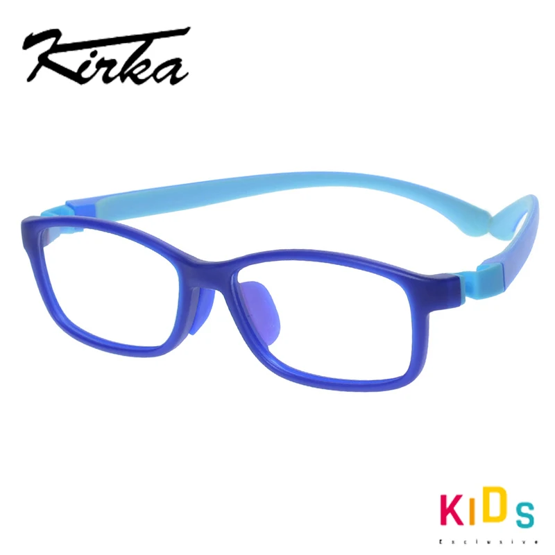 

Kirka Flexible Optical Children Glasses Frame TR90 Silicone Glasses Flexible Sports Blue Child Eyeglasses EyewearFrames D1B-9007