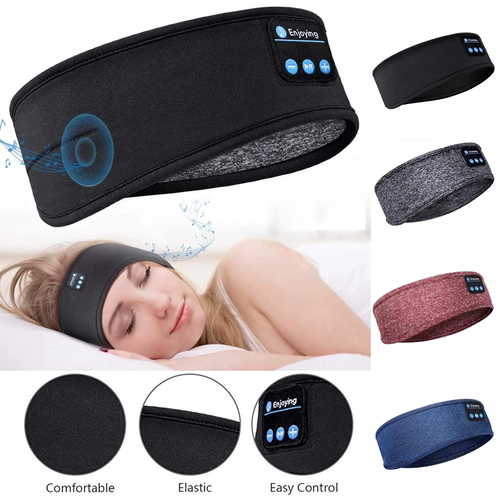 

Bluetooth Sleeping Headphones Sports Headband Thin Soft Elastic Comfortable Wireless Music Earphones for Side Sleeper Eye Mask