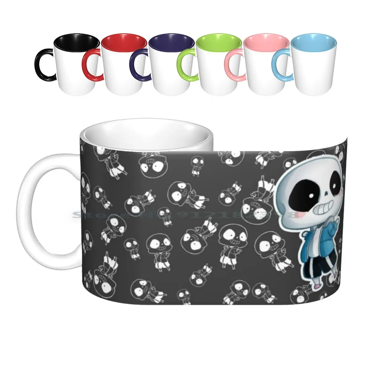 Sans The Skeleton Ceramic Mugs Coffee Cups Milk Tea Mug Sans Undertale Skeleton Spooky Cartoon Video Game Nerd Geek Creative