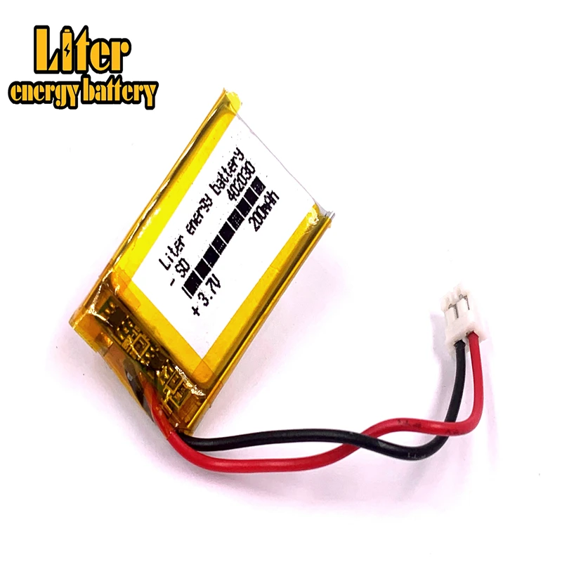 JST PH 2.0mm 2p litowo-polimerowy 402030 3.7V 200mAh LiPo akumulator z do kamery Mp3 bluetooth GPS część elektroniczna