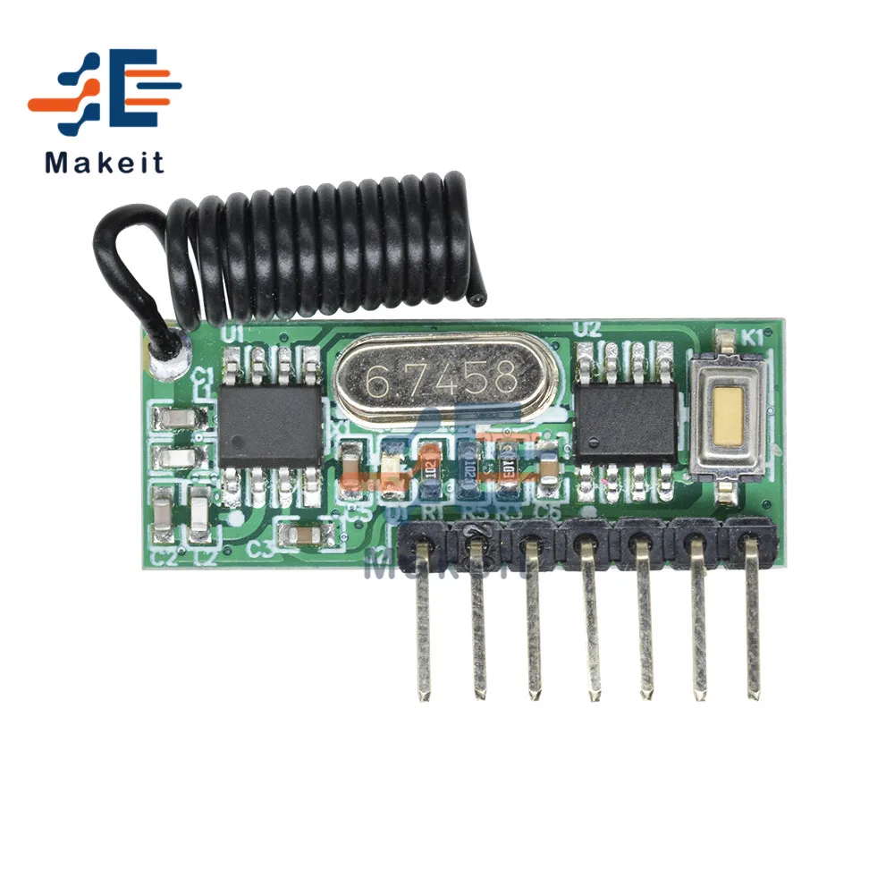 4 Channel Decoding Receiver Output Module + 4 Channel 433mhz Wireless Wide Voltage Coding Transmitter for 433 Mhz Remote Control