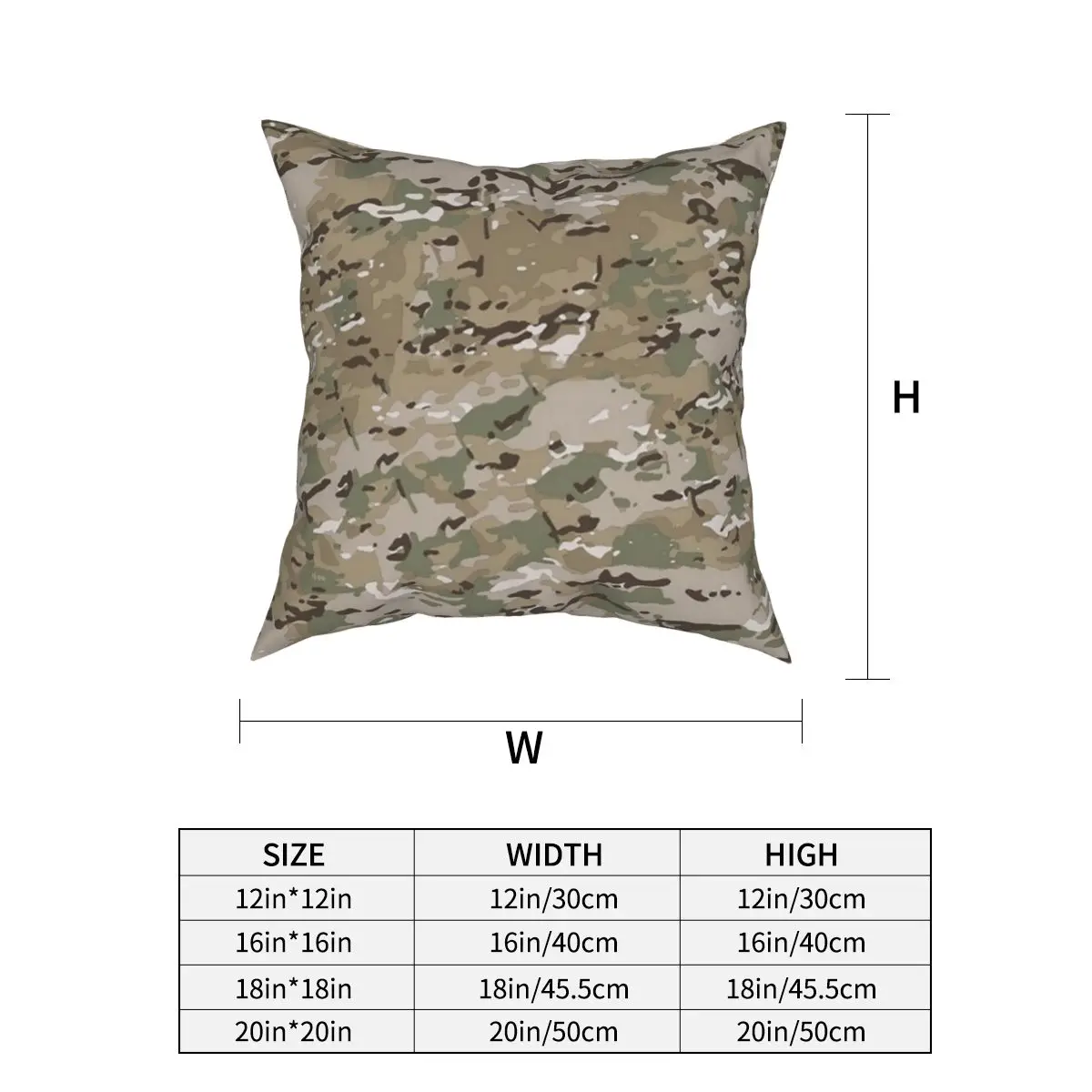 Multicam Square Pillow Cases Camouflage Military Cushion Covers Fashion Zipper Decor Pillowcase for Living Room 45x45cm