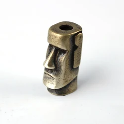 EDC Tools Easter Island Statues Lanyard Bead Paracord Knife Beads Brass Knife Keychain Tool DIY Pendant