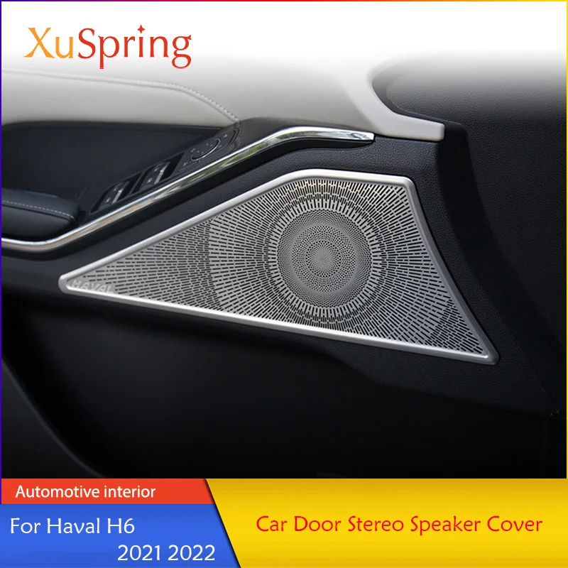 For Haval H6 2021 2022 Stainless Steel Interior Door Stereo Speaker Audio Ring Cover Sound Frame Decoration Trim