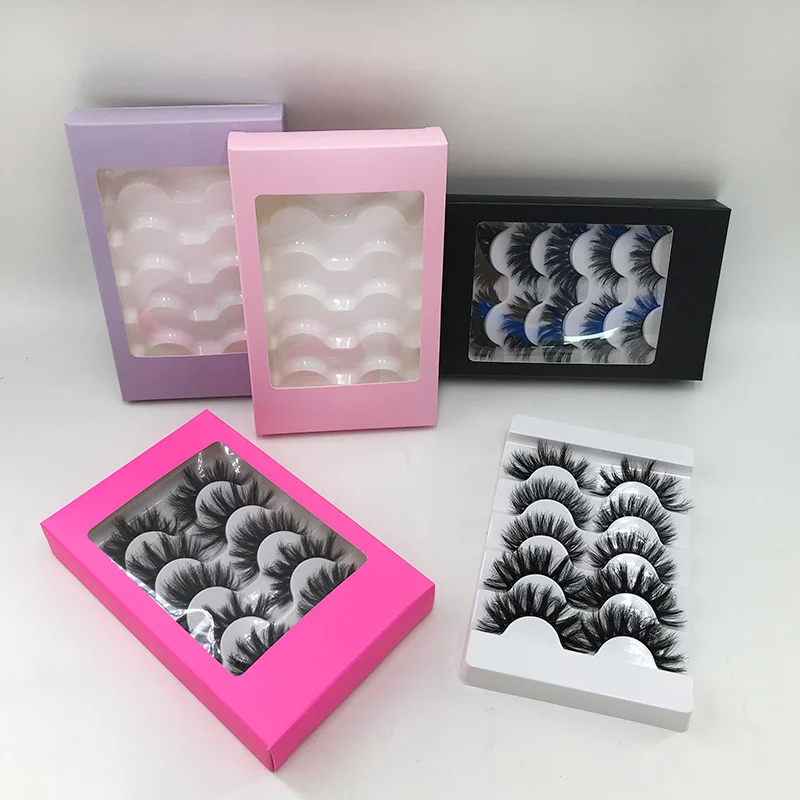 New Style 5 Pairs Lashes Box Eyelash Packaging Box Natural Long Thickness False Eyelashes