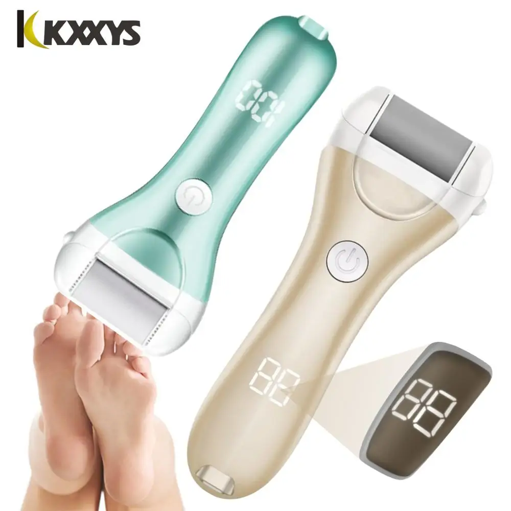 Digital Display Electric Foot File - Professional Callus Remover with 3 Grinding Heads for Smooth Heels