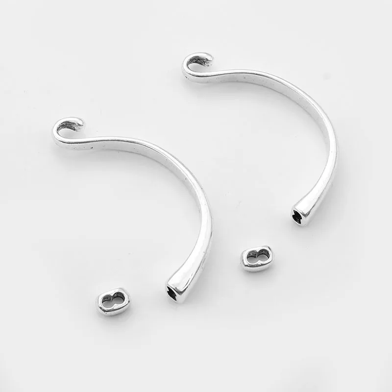 5pcs Fashion Jewelry 3MM 2 Hole Half A Leather Bracelet Clasps For Bracelets & Bangles Jewelry Making