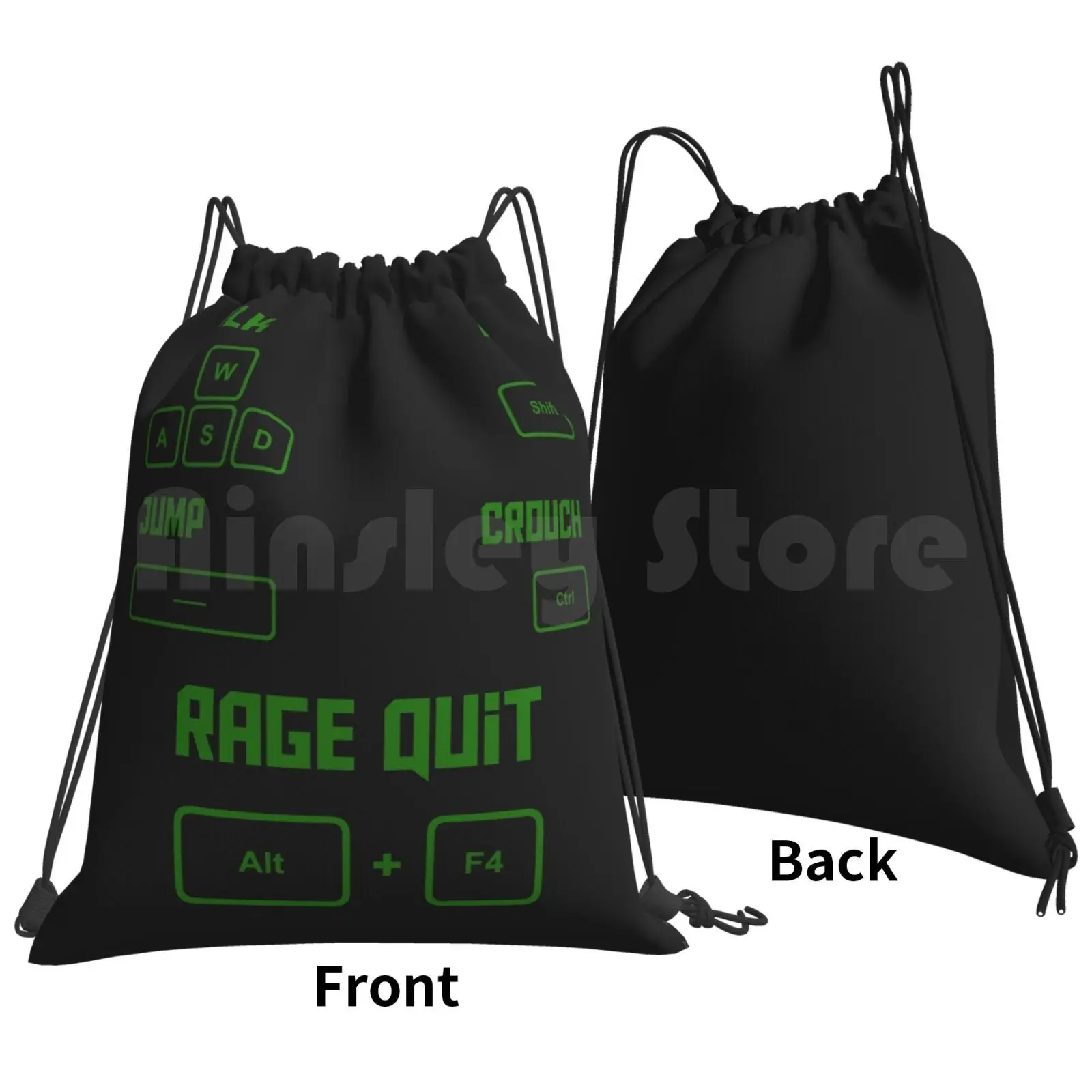 Gamer Controls Backpack Drawstring Bag Riding Climbing Gym Bag Gamer Pc Controls Keyboard Keys Alt F4 Wasd Shift Tab Control