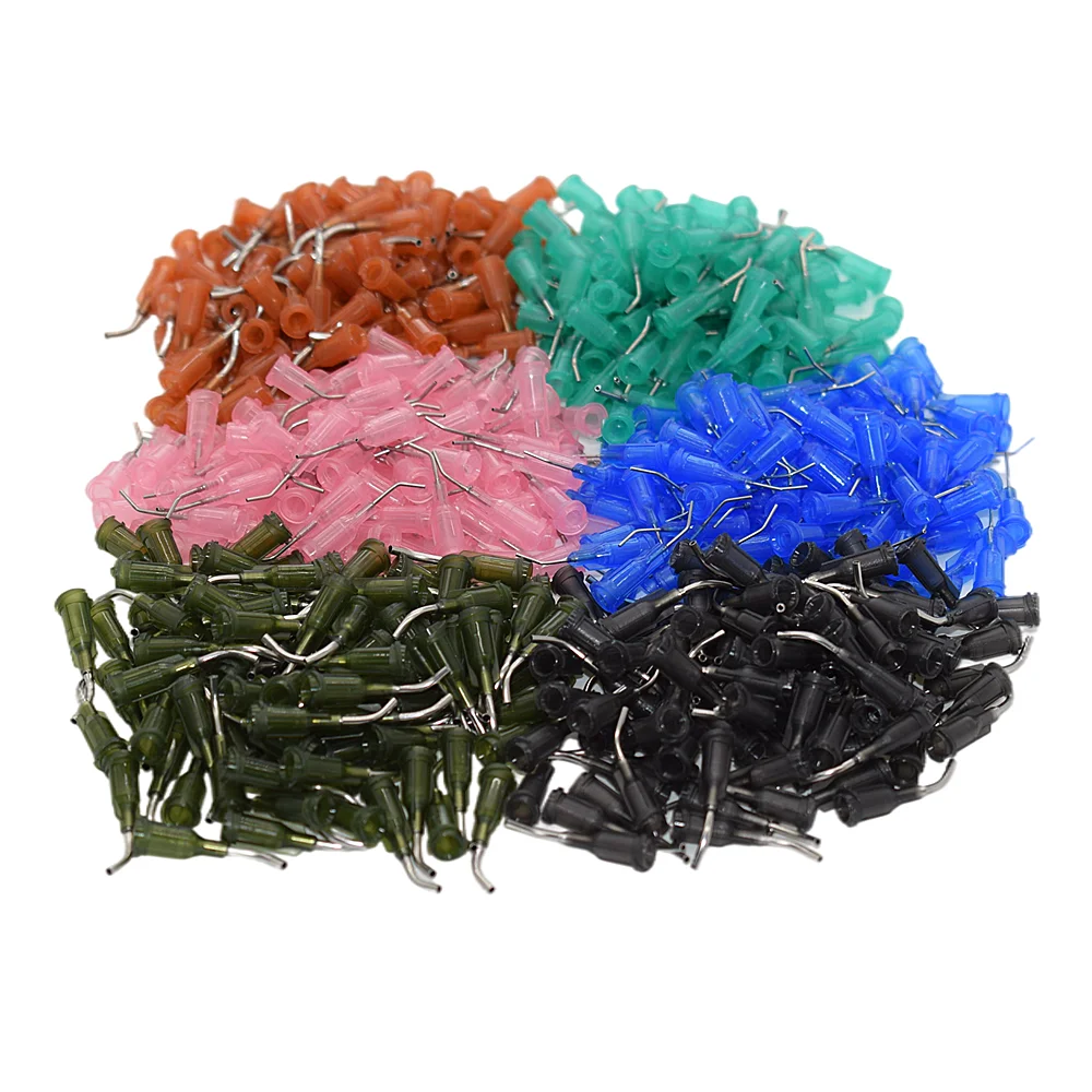 

Bent Dispensing Needle Tips 45 Degree 14G 15G 16G 18G 20G 22G Tapered Needle Blunt Tips 600pcs Set for Glue Adhesive Sealants