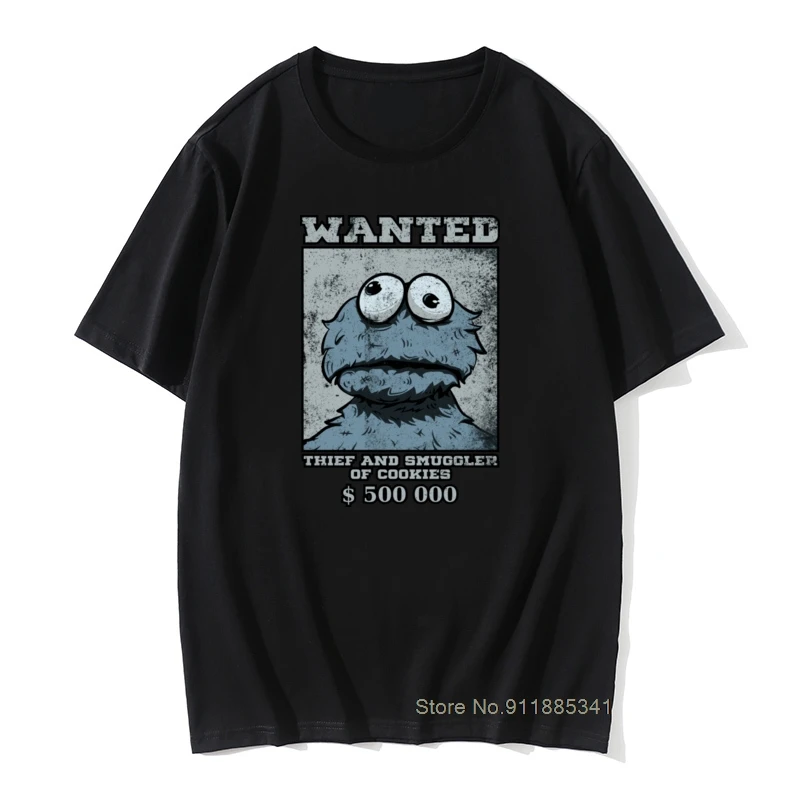 T Shirt Men Funny Cookie Monster T-shirt Male Coupons Camisa Tops TShirt Crewneck Summer/Autumn 100% Cotton Tee Graphic