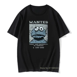 T Shirt Men Funny Cookie Monster T-shirt Male Coupons Camisa Tops TShirt Crewneck Summer/Autumn 100% Cotton Tee Graphic