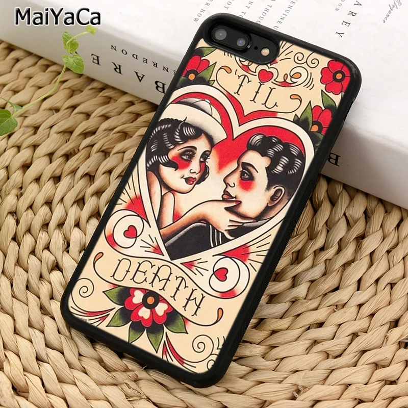 Чехол для телефона MaiYaCa с татуировкой Сейлор Джерри для iphone SE2020 15 14 6 7 8 plus 11 12 13 Pro XR XS Max