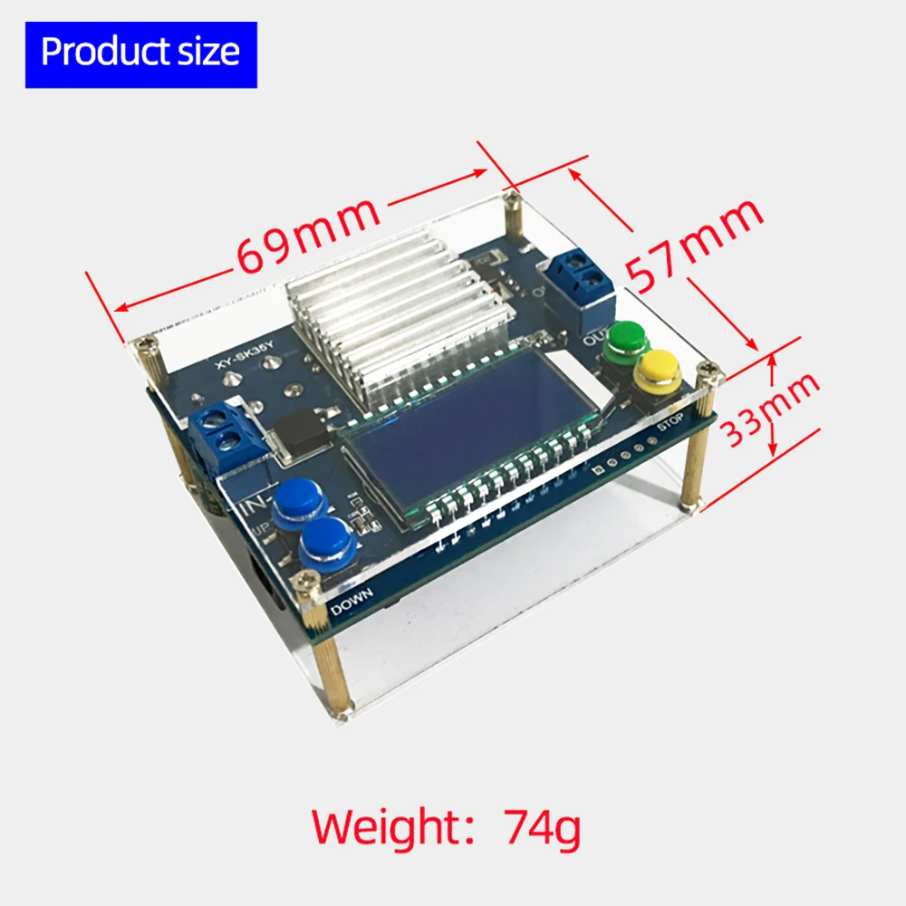 CC CV Automatic Boost Buck Converter 0.6-30V 4A 35W 5V 12V 24V DC-DC Step Up Down Power Supply LCD Digital Voltmeter Ammeter