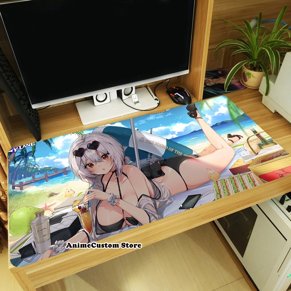 Anime Azur Lane HMS Sirius Large Thicken Mouse Pad Laptop Gaming Mice Mat Tabletop Keyboard Mat Anti-Slip Playmat Otaku Gifts