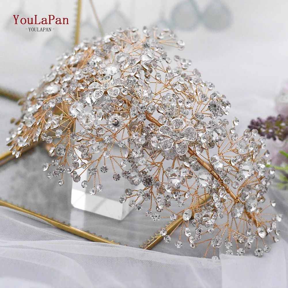 TOPQUEEN  Wedding Belt Flower Girl Sash Formal Dress Belts for Women Gold Jeweled Belt for Formal Dress Sparkly Belt SH240-G