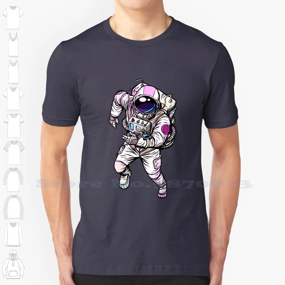 Spaceman Astronaut 100% Cotton T-Shirt Waterbottle Vsco Trendy Laptop White Stars Space Man Black Aesthetic Space Aesthetic