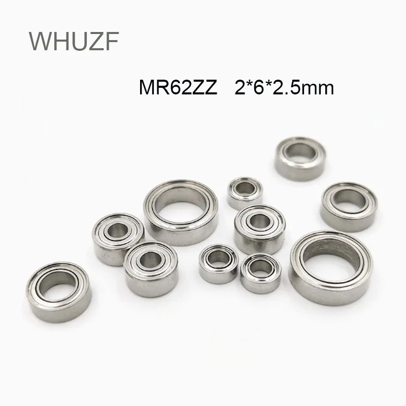 

WHUZF Free Shipping MR62ZZ Bearing 2*6*2.5 mm ABEC-1 5/10PCS Miniature MR62 ZZ Ball Bearings Chrome Steel Quality R-620 W52