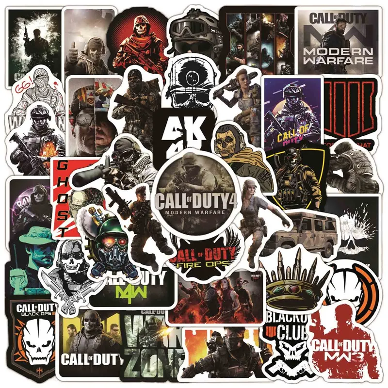 50/100Pcs Call Of Duty Game Stickers Waterproof Vinyl Sticker For Luggage Skateboard Phone Guitar Laptop DIY Graffiti Sticker