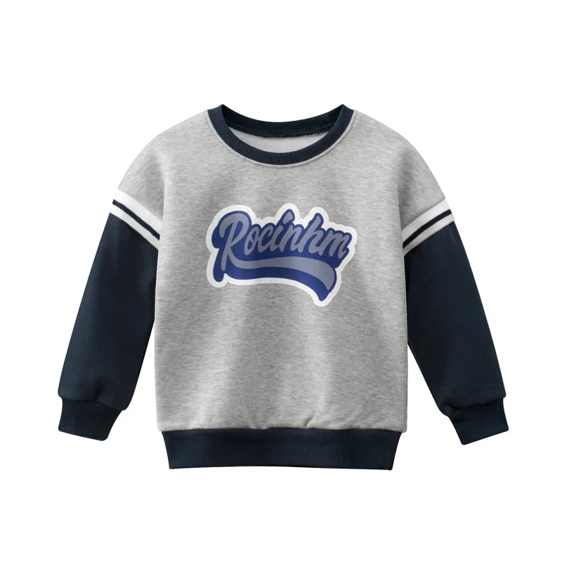 2021 New Arrival Winter Autumn Sweatshirts Coat Kids Boys Girls Letter Print Clothes Children Fluff Sport Casual Sweater 2209